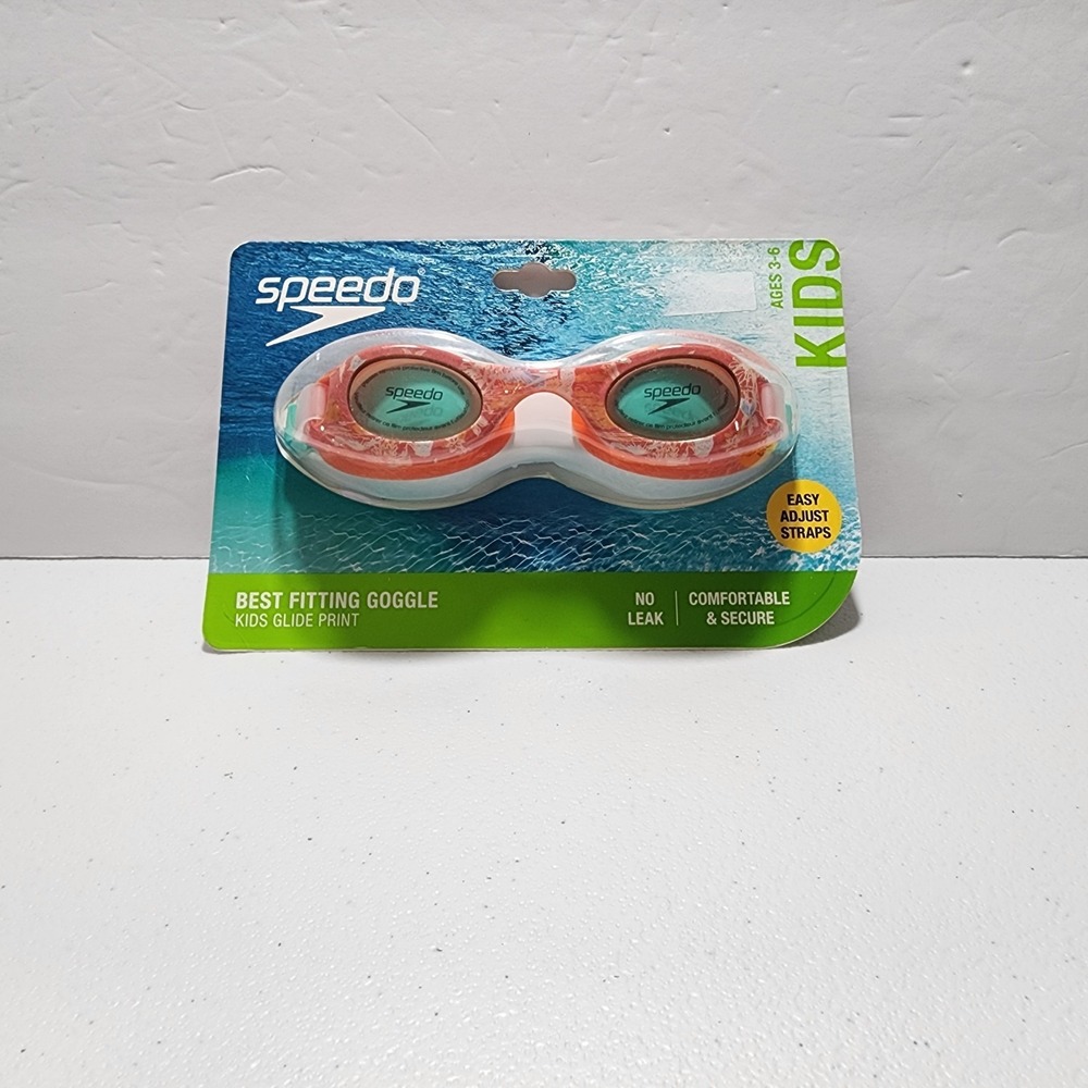 Kids Speedo Goggle Orange Age 3-6 Adjustable New In Pack